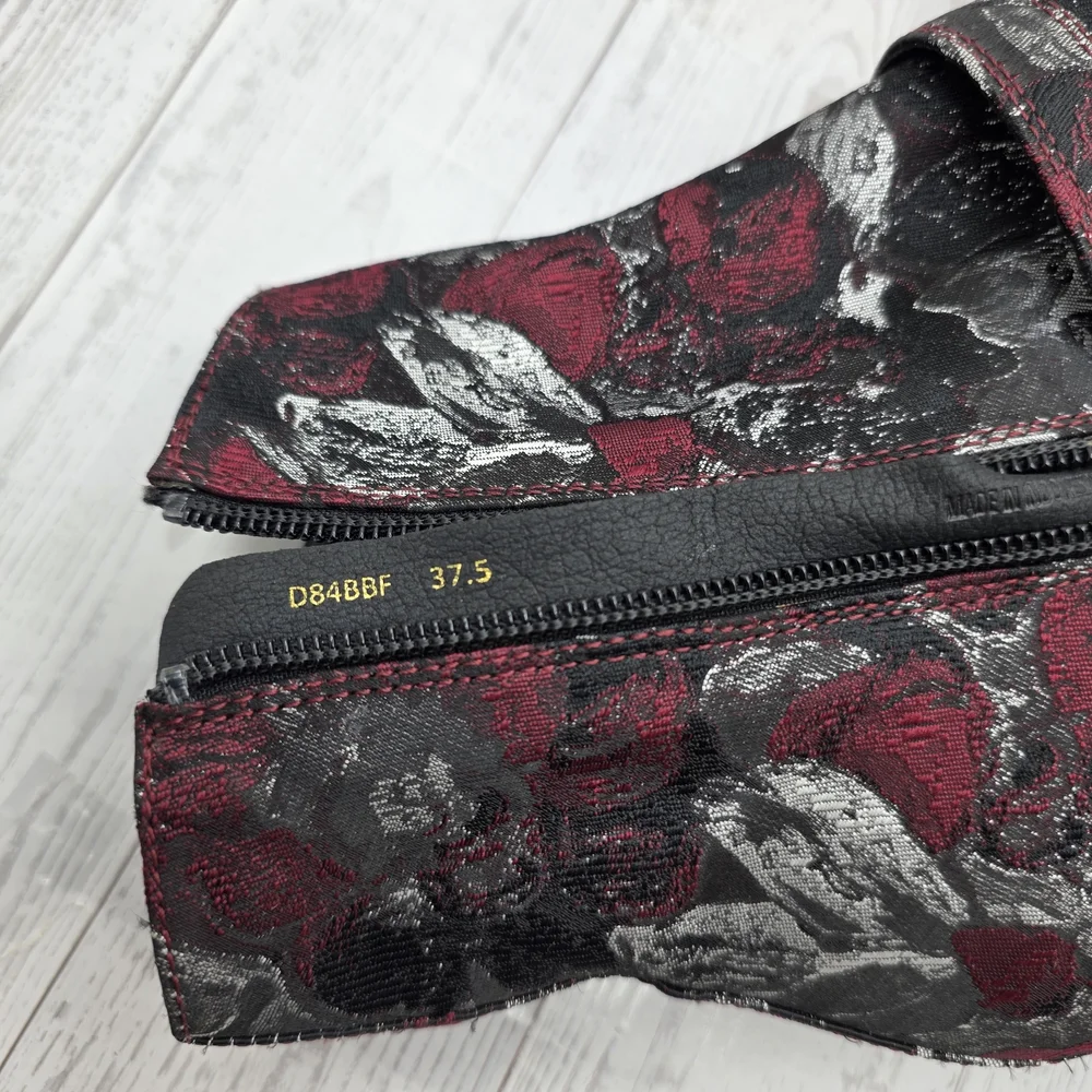 Geox Red and Black Floral Ankle Boots - Respira Technology 37.5/US7/7.5‎